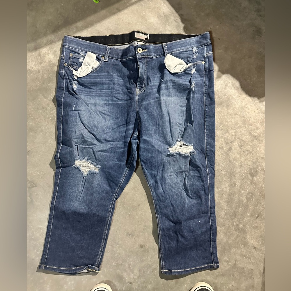 Torrid Blue Distressed Skinny Jeans